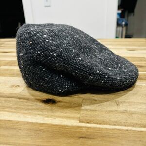 Jonathan Richard Donegal Tweed Wool Irish Flat Cap Size XL Hat Gray Vintage